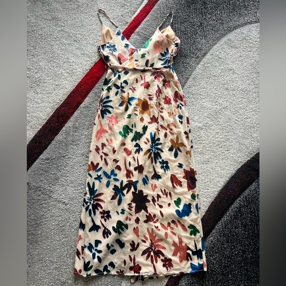 Tularosa Revolve Selena Floral Brocade Ombre Wrap MIDI Dress - Picture 6 of 6